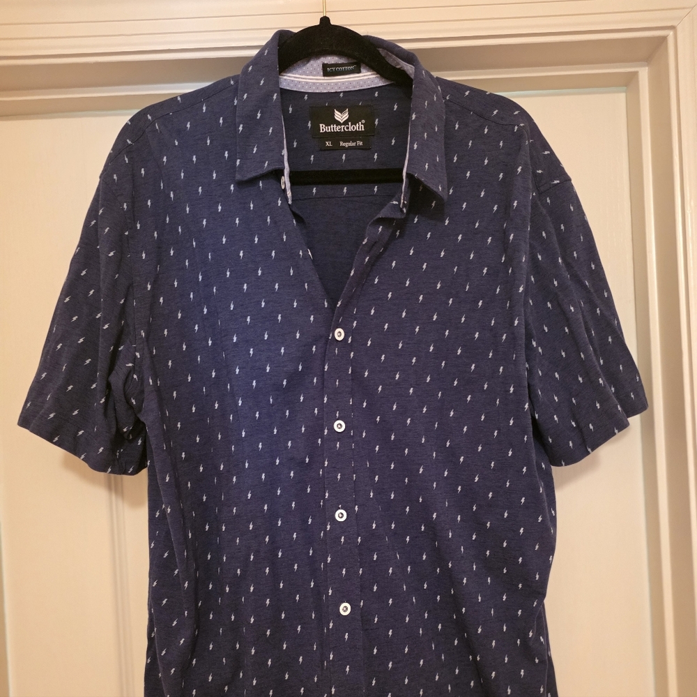Buttercloth Icy Cotton Men's Short Sleeve Button Down Shirt